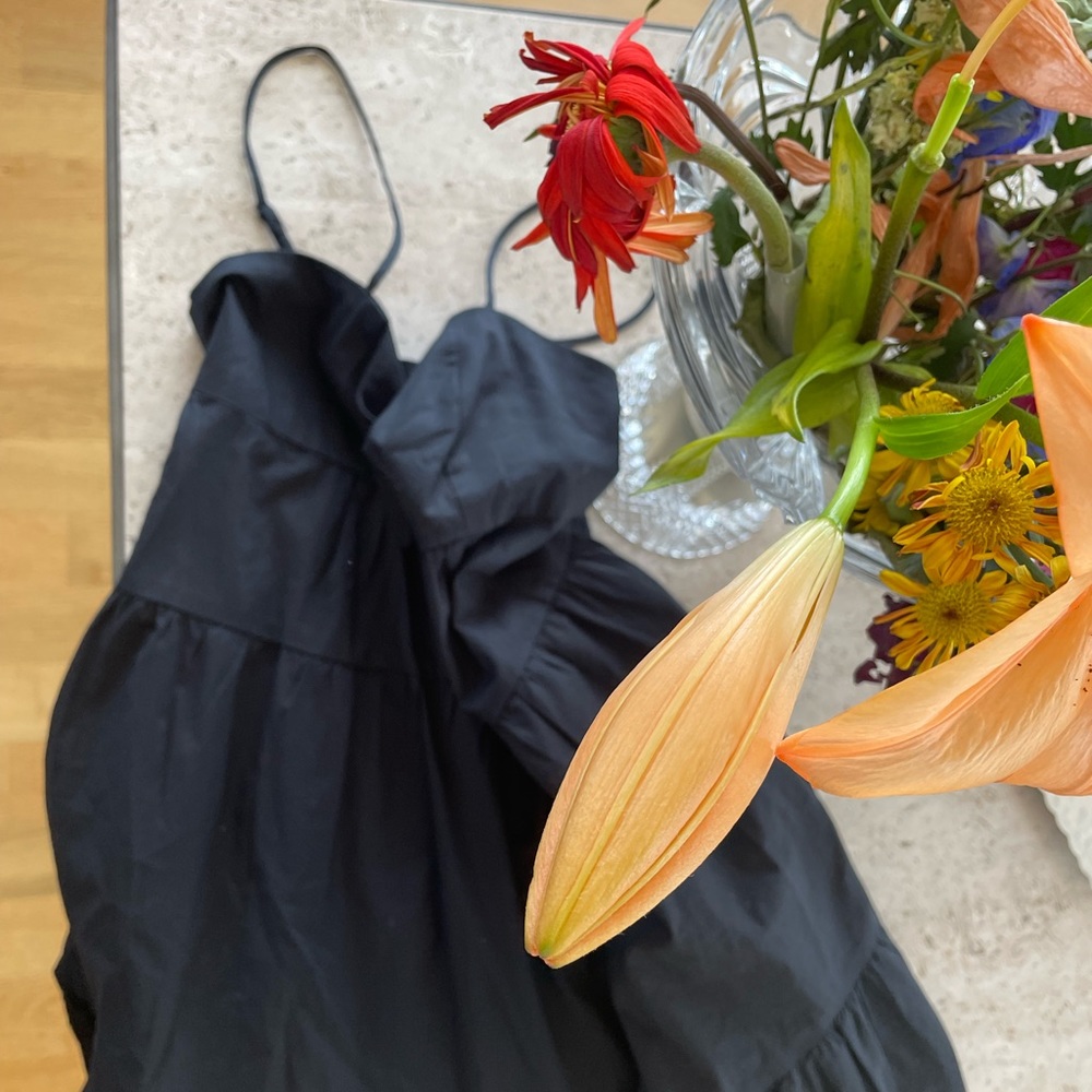 Black summer dress with spaghetti straps